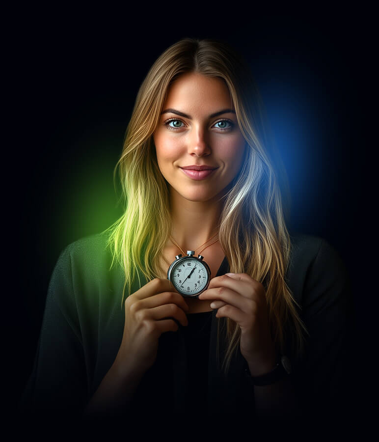 Mulher com relógio - Gestão do Tempo Simplifica Mulher